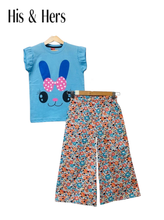 Rabbit Blue T-Shirt & Cotton Flapper Girls 105