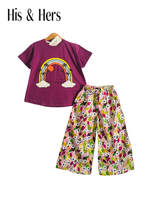 Rainbow Dark Purple T-Shirt &Cotton Flapper 238