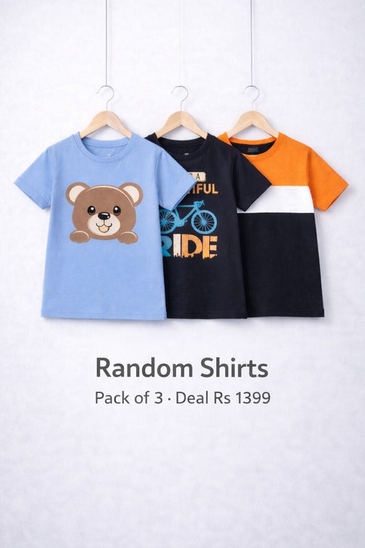 Random Pack of 3 T-Shirts – Rs.1399 Only!