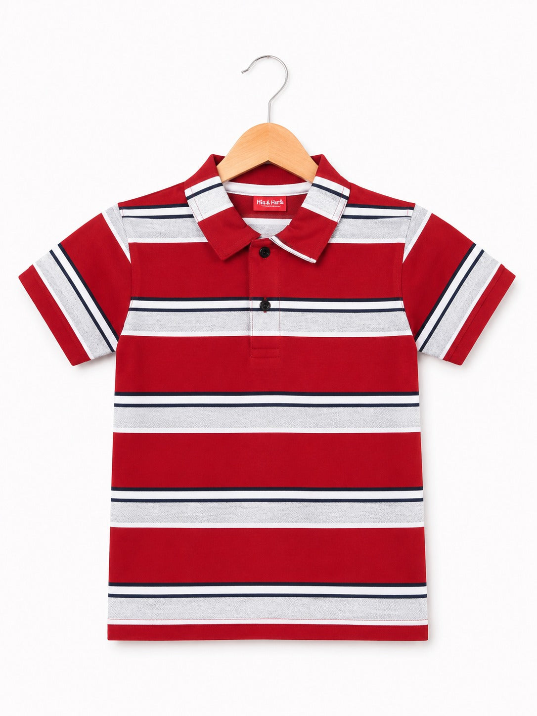 Red & Black Checked Boys  Polo Shirt  603