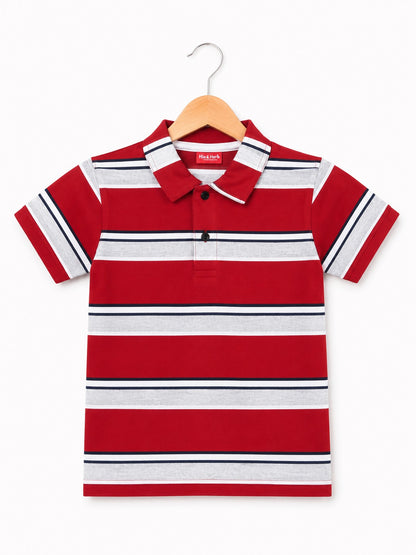 Red & Black Checked Boys  Polo Shirt  603