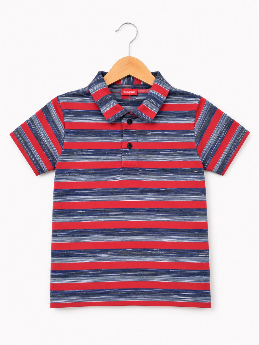 Red & grey Checked Boys  Polo Shirt 215
