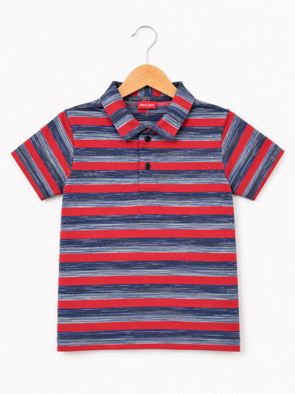 Red & grey Checked Boys  Polo Shirt 215