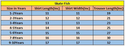 Flowers & Leaves All Over Print Skate Fish Girls [1-4 Year]112
