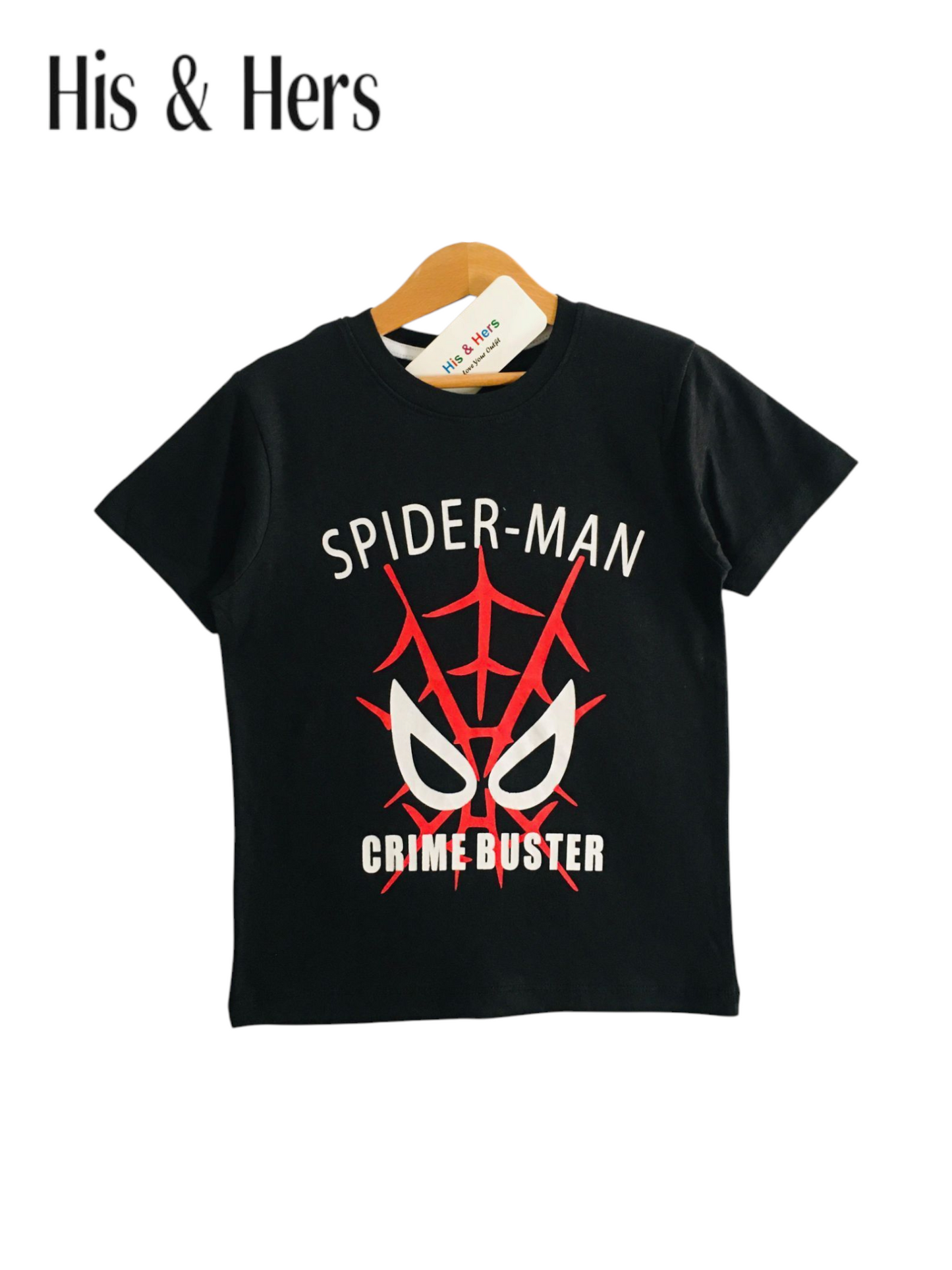 Spider-Man  Black T-Shirt Boys 215