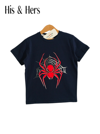 Spider Print Navy T-Shirt Boys 306