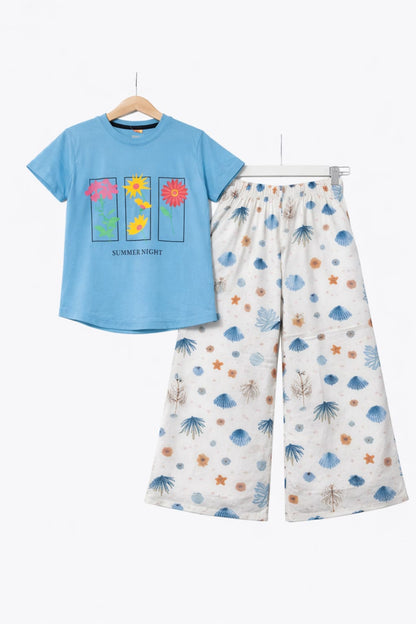 Summer Night Blue T-Shirt & Cotton Flapper 204