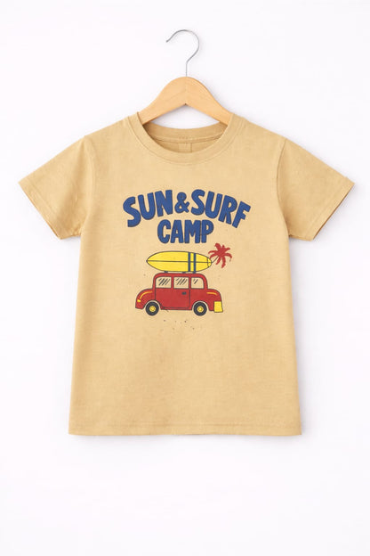 [Sun & Surf Camp ] Red Car Printed  Boys T-Shirt 227