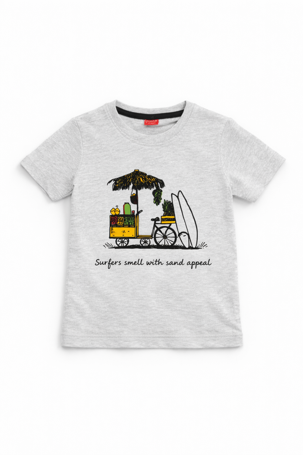 Surf Graphic Printed Light Grey T-Shirt 423