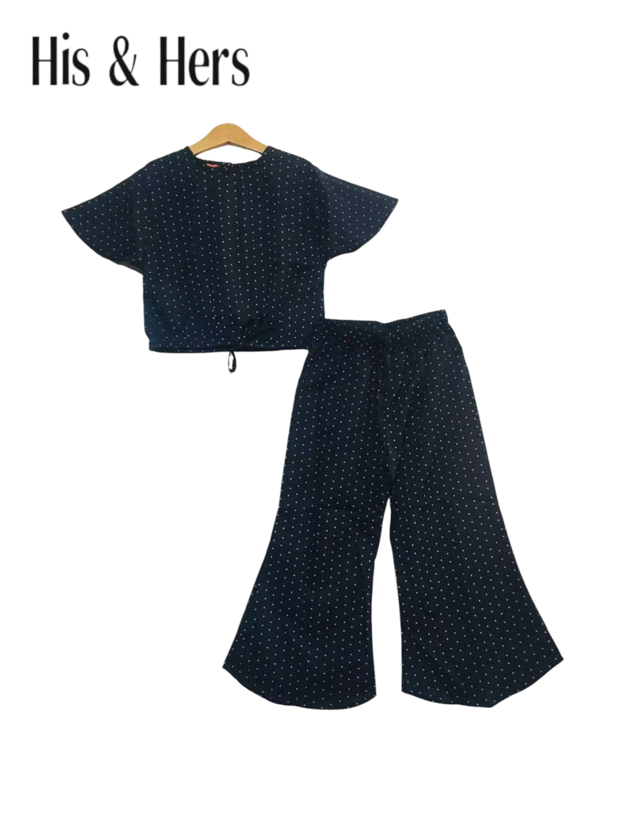 Triangle Shapes Black  Cotton Girls Co-Odr Set 231