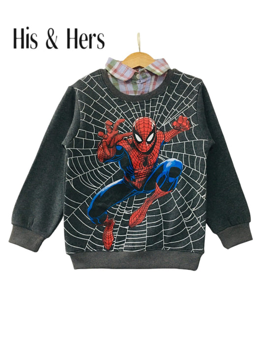 Spiderman Gray Double Sweatshirt Boys (003)