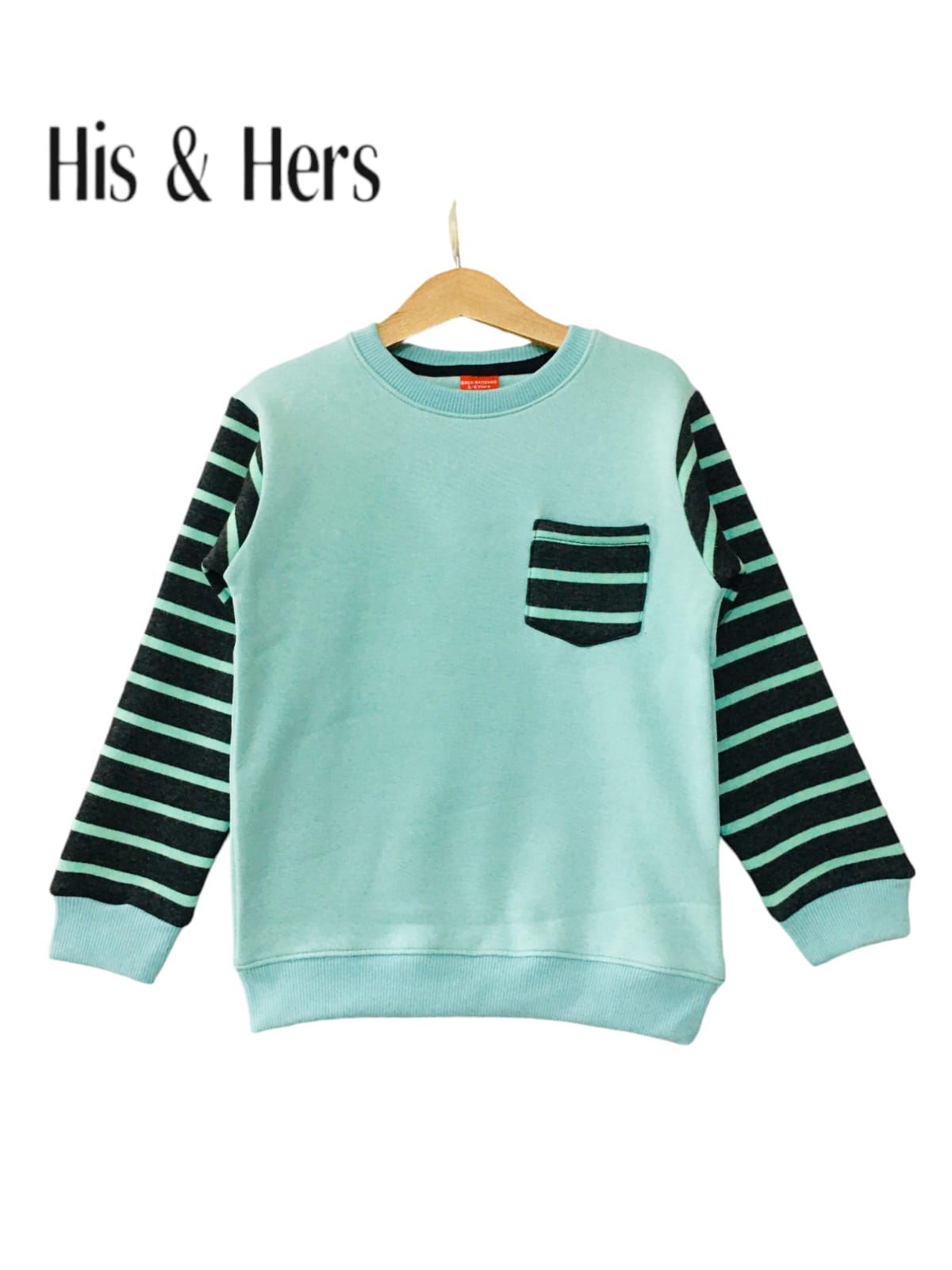 Black Line Pocket Light Blue Sweatshirt Boys (002)