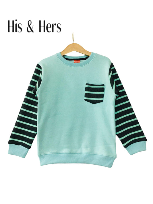 Black Line Pocket Light Blue Sweatshirt Boys (002)