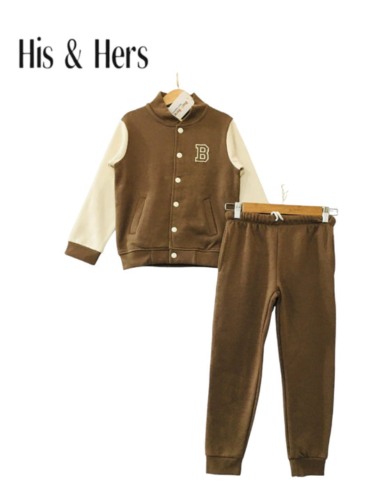 "B" Tracksuit Jacket Brown Boys 004