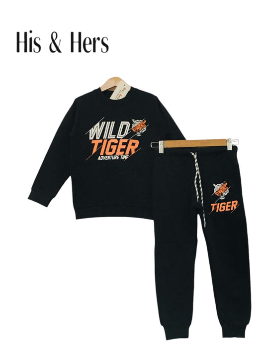 "Wild Tiger" Black Tracksuit Boys (004)