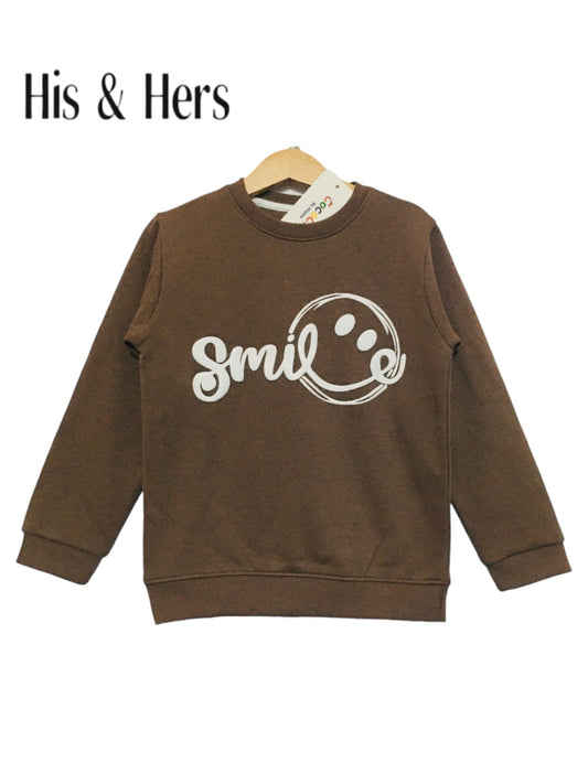 Smile Face Brown Sweatshirt Boys (300)