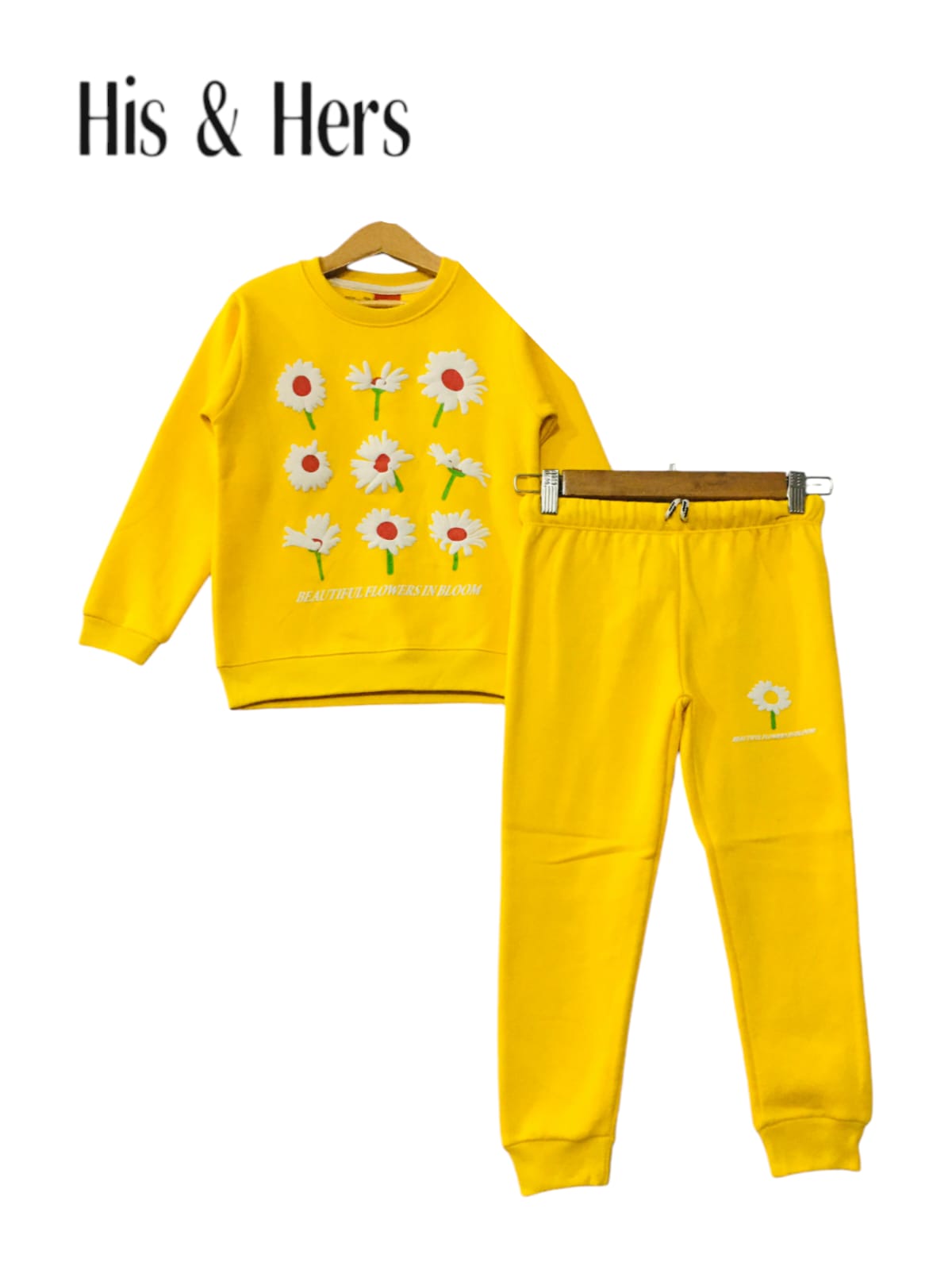 Beautiful Flowers In Bloom Yellow Tracksuit Girls (004)
