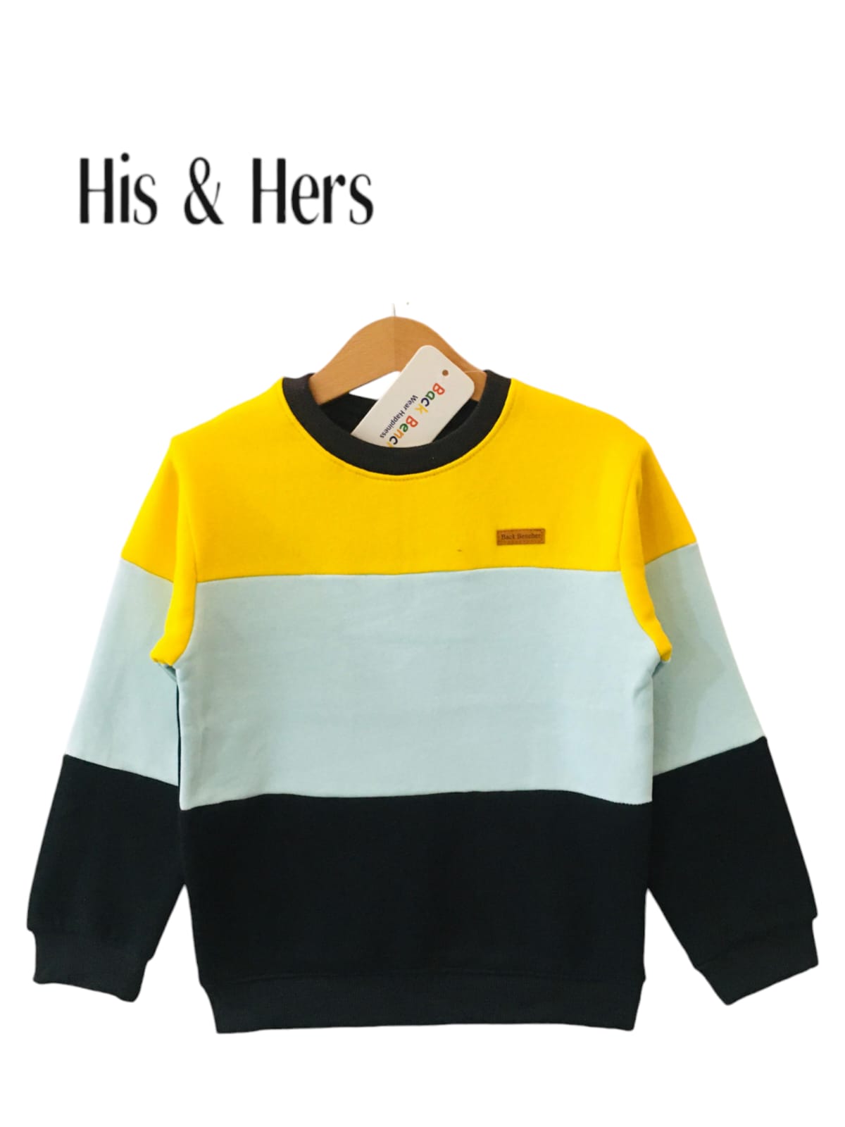 Pack of 2 Smile Brown & Yellow Blue Black Panel Sweatshirt