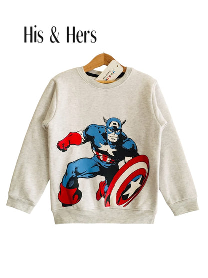 Captain America Oatmeal Sweatshirt Boys (004) &A