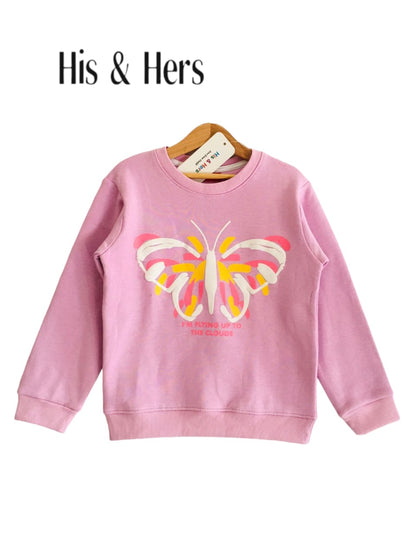 Butterfly Purple Sweatshirt Girls 301