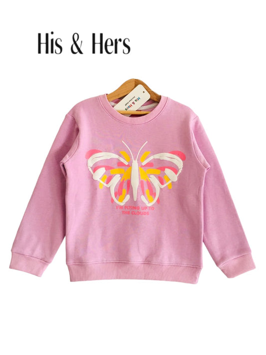 Butterfly Purple Sweatshirt Girls (004)