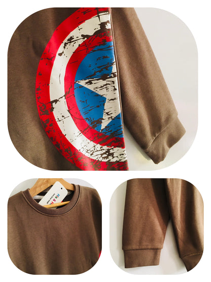 Captain America Brown Sweatshirt Boys (007)