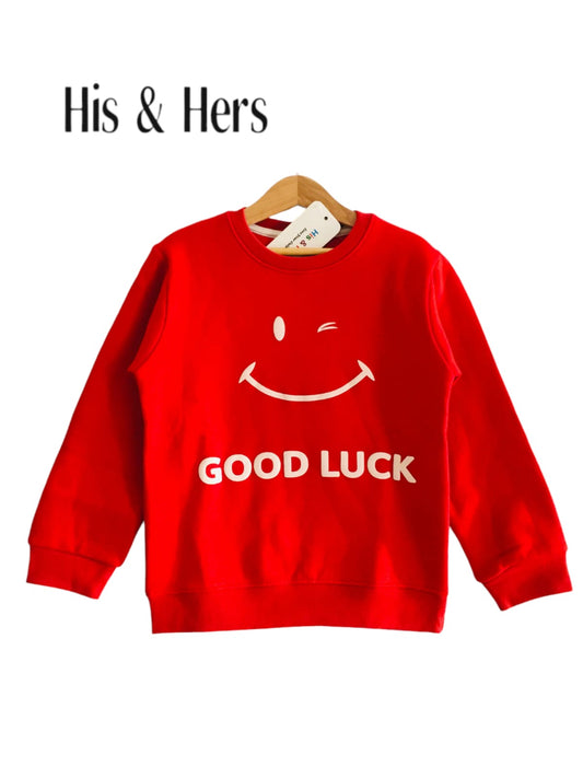 Big Smile Red Sweatshirt Unisex L10