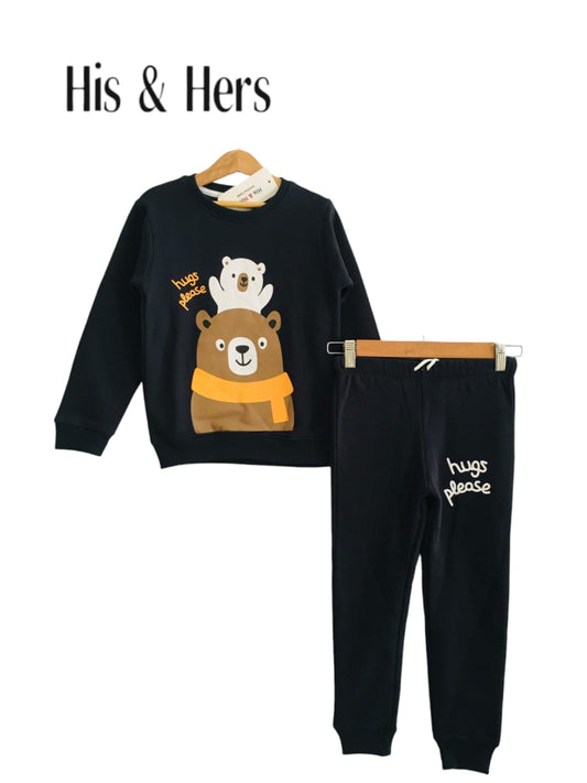 Hugs Please Navy Blue Track Suit  Unisex (006)