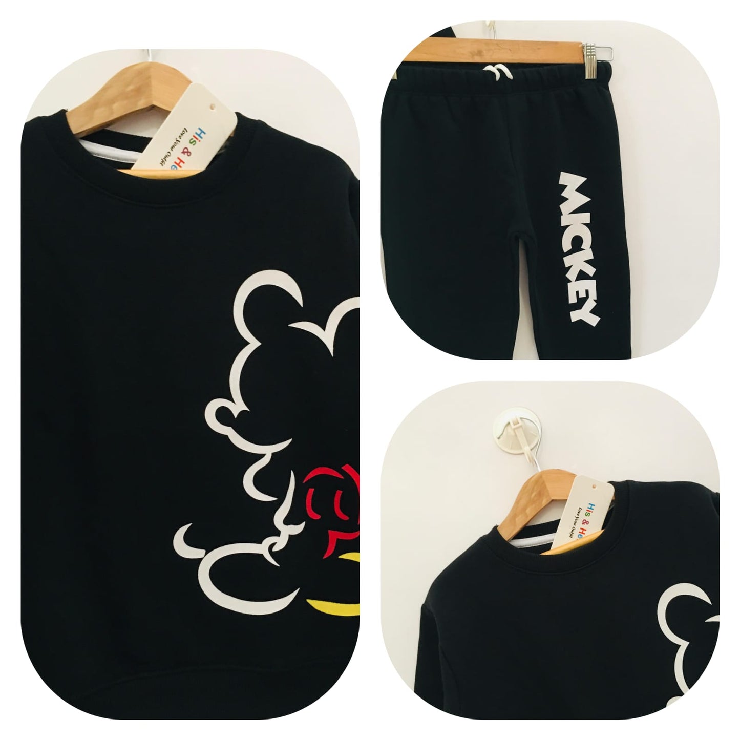 Mickey Black Track Suit  Unisex (006)
