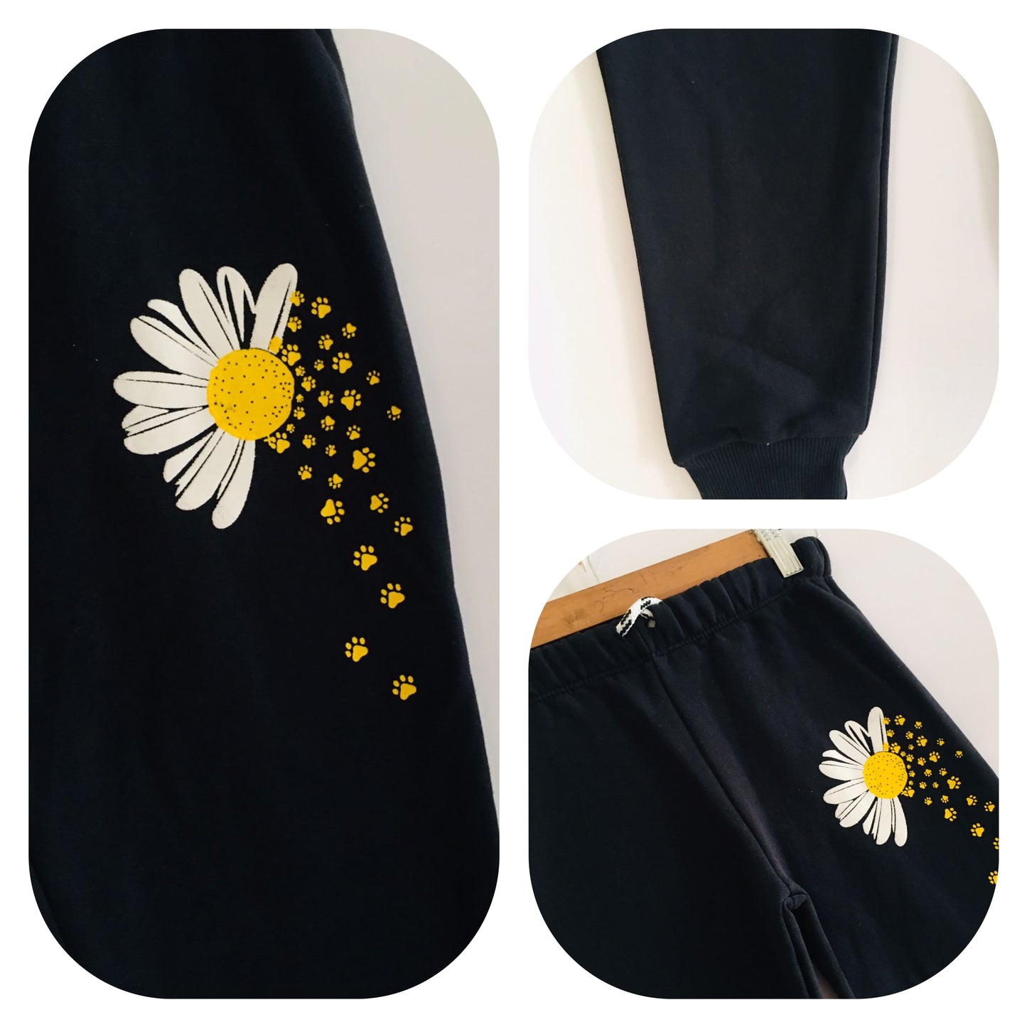 One Flower Black Trousers Girls(009）