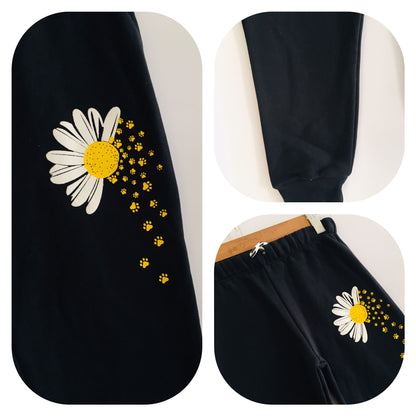One Flower Black Trousers Girls(009）