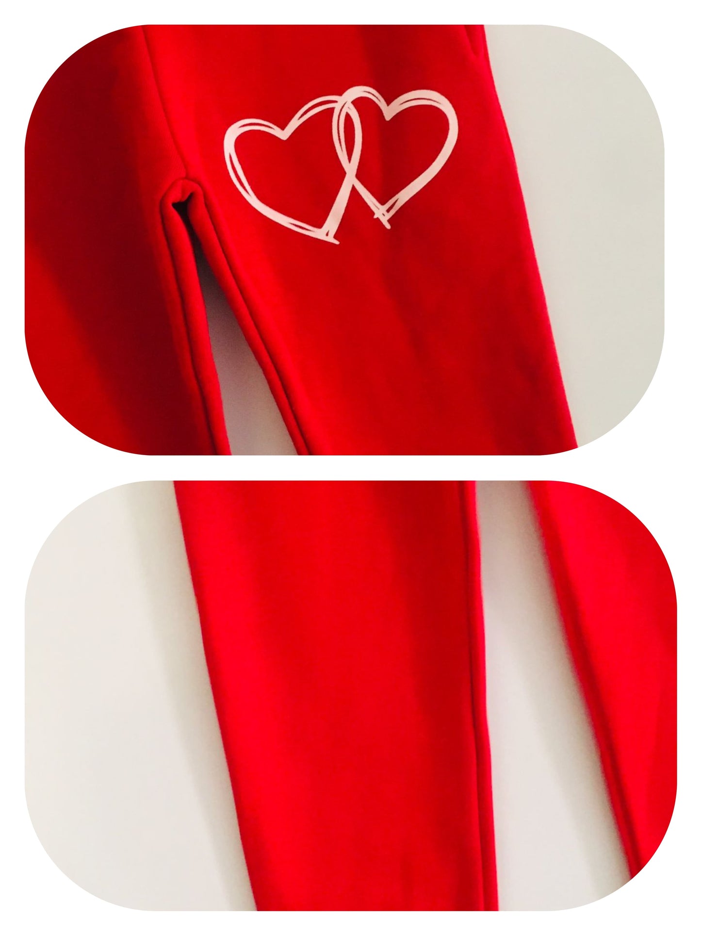 Double Heart Red Trousers Girls(009）