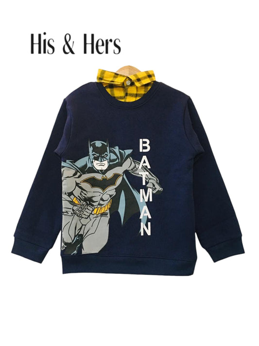 Batman Navy  Double Sweatshirt Boys (007)