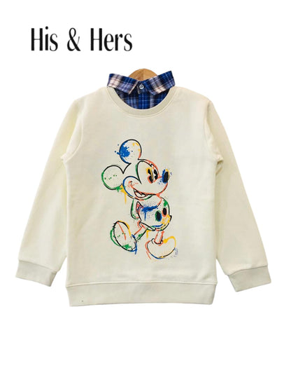 Mickey Mouse White Double Sweatshirt Boys( 006)