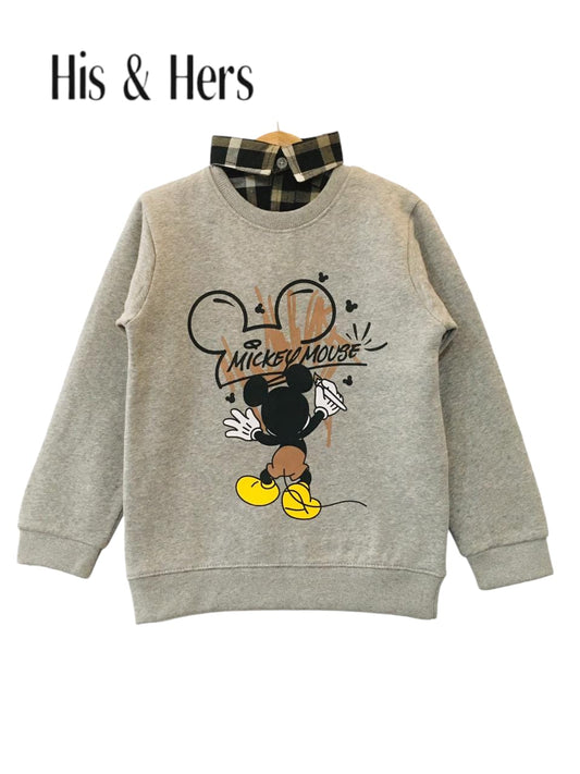 Mickey Mouse Gray Double Sweatshirt Boys 009 & L12