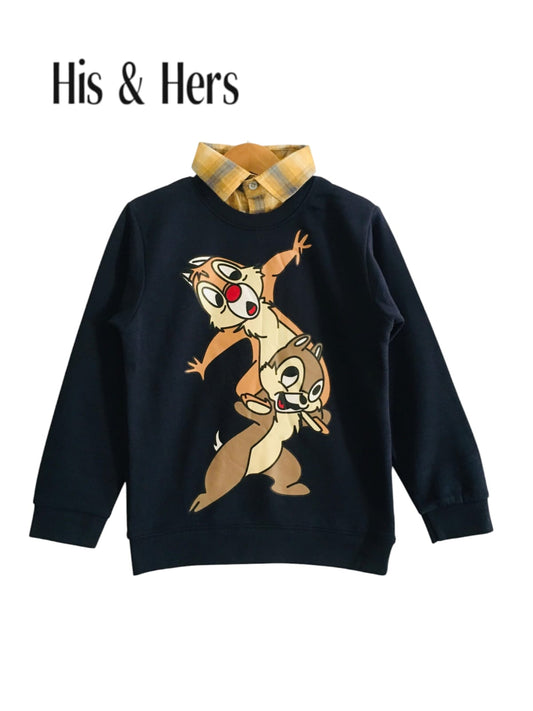 ''Squirrel'' Black Double sweatshirt Boys 002