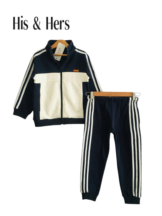 Black & White Zipper Tracksuit (001）