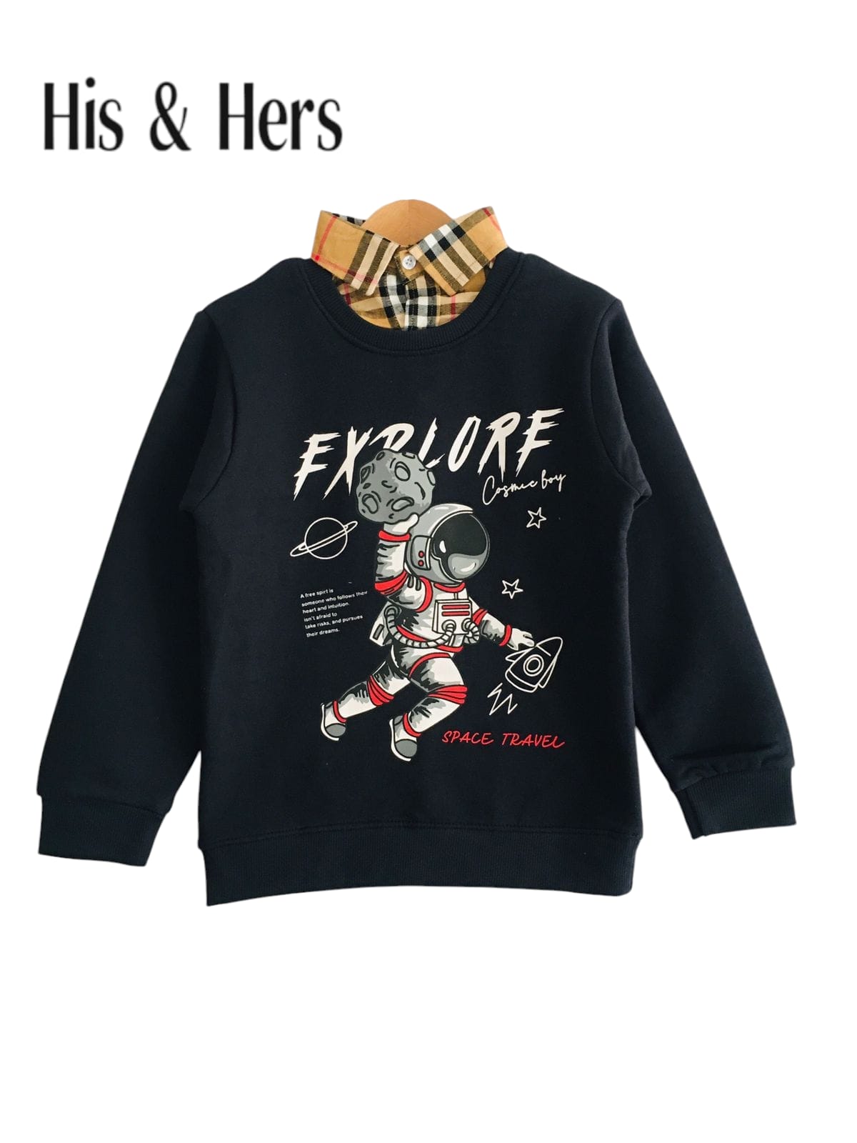 Explore Black Double Sweatshirt Boys (001)