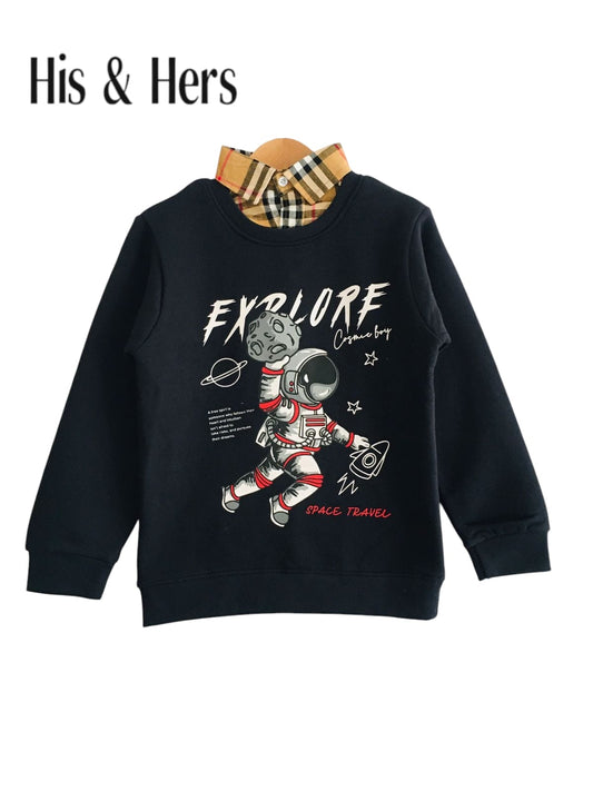 Explore Black Double Sweatshirt Boys (001)