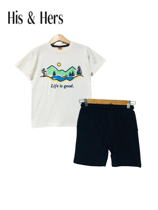 Life is good  White  Nicker Suit Boys 123