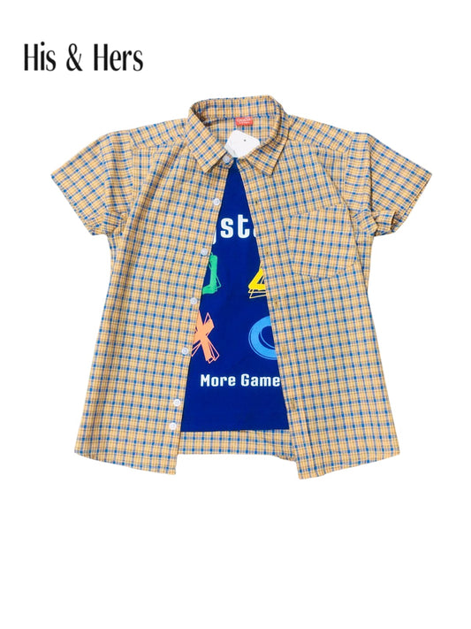 Play Station Beige Double Casual Shirt Boys 121