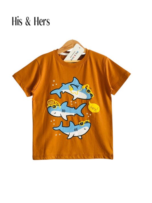 Sea Fish Brown T Shirt Boys 103