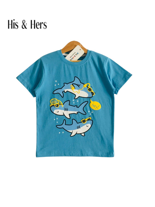 Sea Fish Sky Blue T Shirt Boys 121