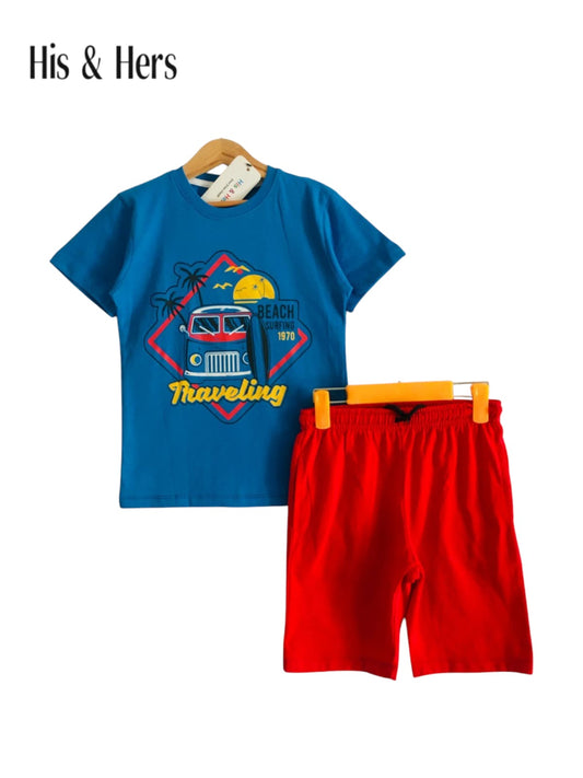 Traveling Beach Surfing Blue Nicker Suit Boys122