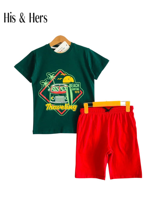 Traveling Beach Surfing Green Nicker Suit Boys 122