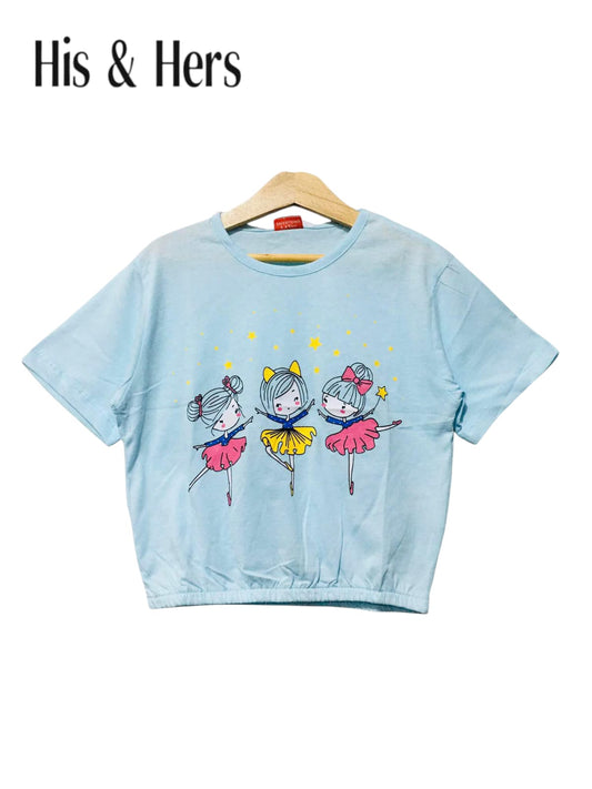 LIGHT BLUE BALLERINA T Shirt Girls 225