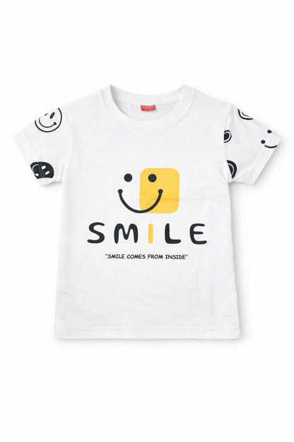 Smile white Printed  T-shirt 250