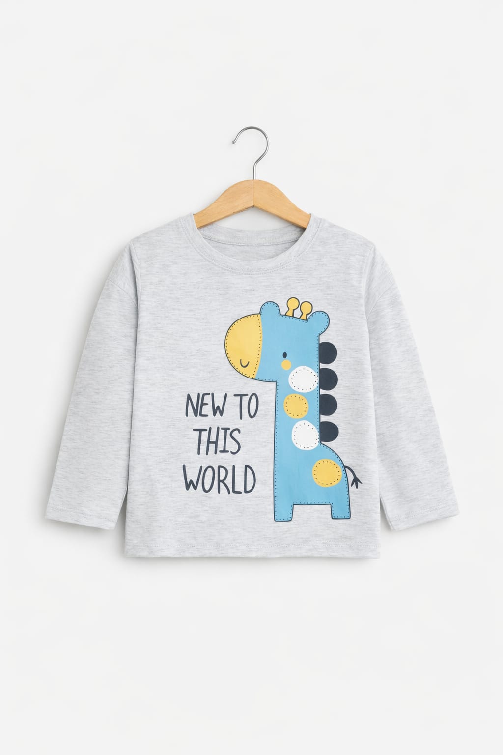 Baby Giraffe Printed Grey Shirt 202