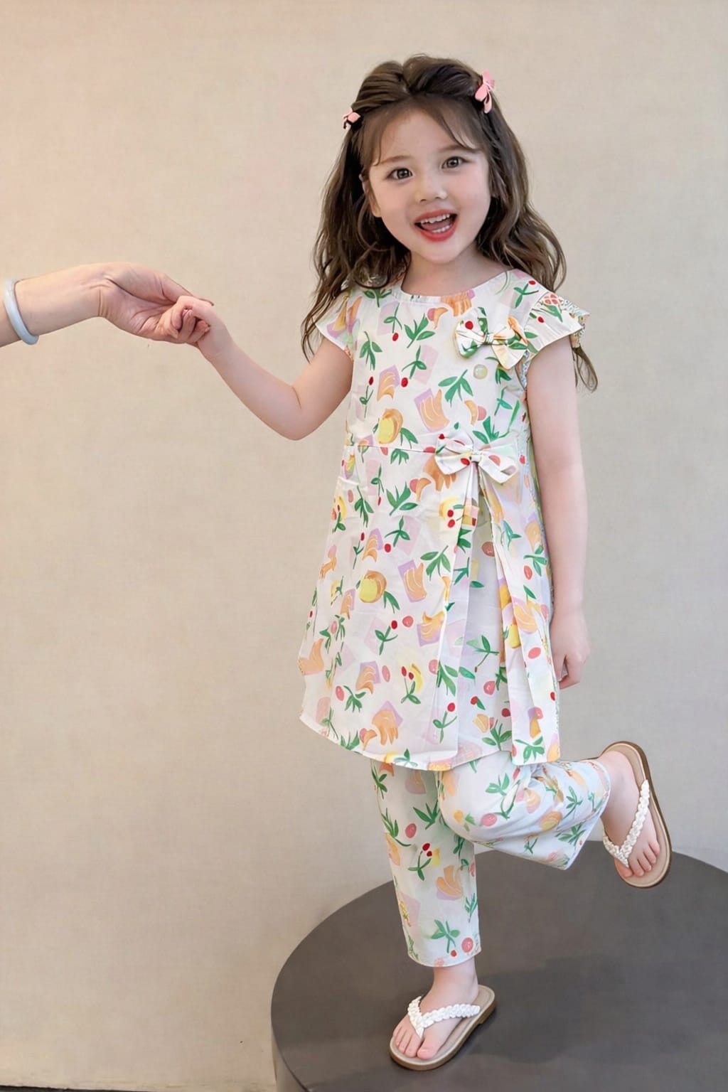 White Blossom Breeze Tunic & Pants Set 243