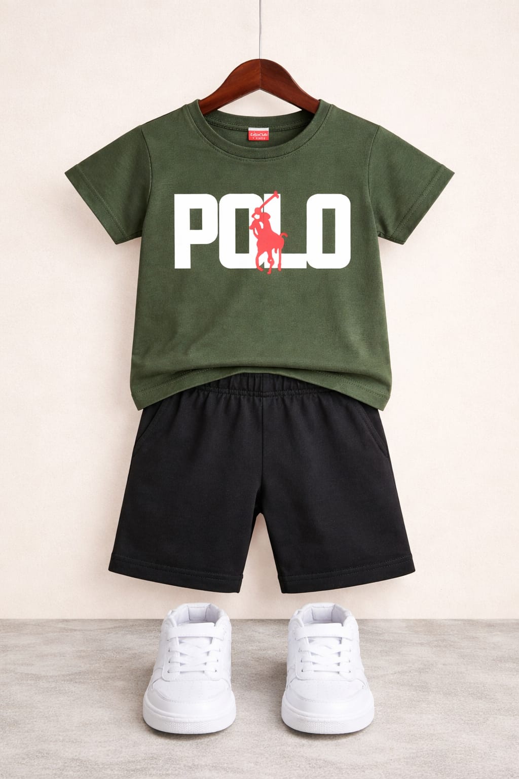 Green Polo Printed Nicker Suit Boys 202